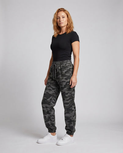 Damen Bequeme Cargohose mit weitem Bein und elastischem Bund EB