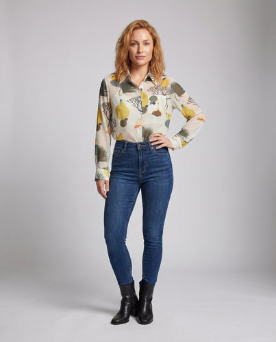 Damen Bluse mit floralem Design und elegantem Schnitt EB