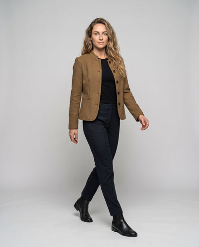 Damen Edler Blazer mit Stehkragen und modischen Knöpfen EB