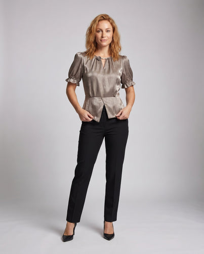 Damen elegante Bluse mit puffärmeln EB