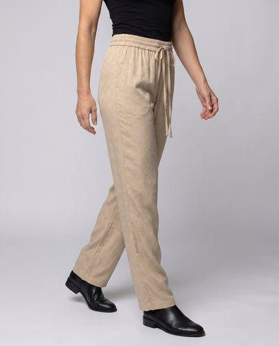 Damen Elegante Palazzohose im schlichten Design mit Gummibund und seitlichen Taschen EB