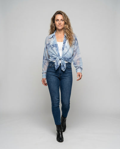 Damen Elegante und luftige Bluse mit floralem Druck EB