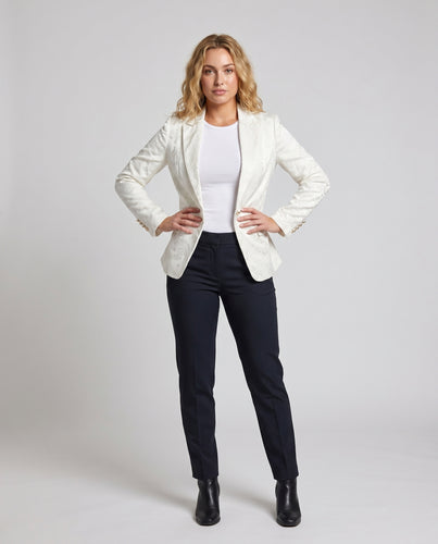 Damen Eleganter Blazer mit floralen Stilelementen EB