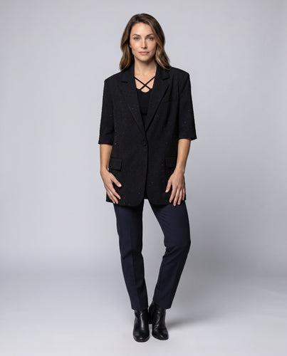 Damen Elegantes Overshirt mit strukturierten Schultern und modischen Akzenten EB