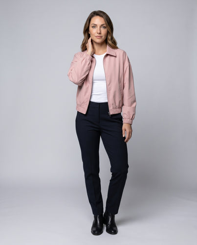 Damen Lässige Bomberjacke mit elastischen Bündchen und seitlichen Eingrifftaschen EB