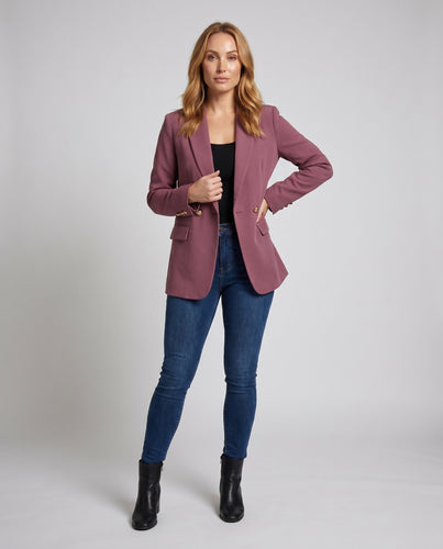 Damen Modischer oversized Blazer mit eleganten Knopfdetails EB