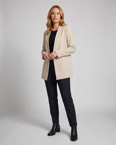 Damen Modischer Oversized Blazer mit lässigem Schnitt und praktischen Taschen EB