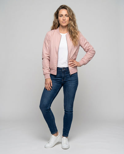 Damen sportliche Bomberjacke mit modernem Design und seitlichen Taschen EB