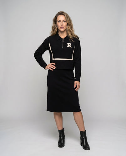 Damen Sportliches Jumpsuit mit Stehkragen und Reißverschluss EB