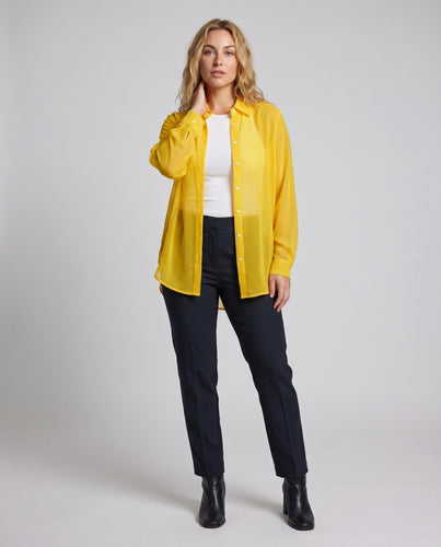 Damen Transparente Bluse mit lässigem Schnitt und schickem Design EB