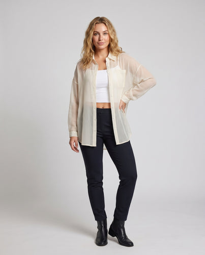 Damen Verspielte Chiffonbluse mit lockeren Ärmeln EB