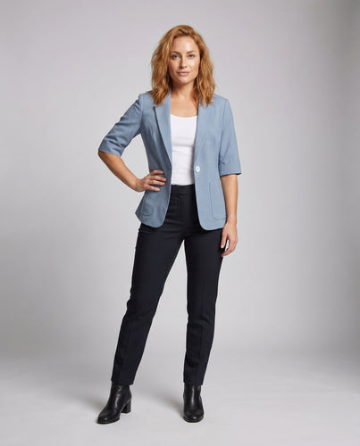 Damen Blazer mit lockerer Passform und praktischen Taschen EB