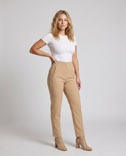 Damen Elegante Hosen mit hohem Bund und seitlichen Eingrifftaschen EB