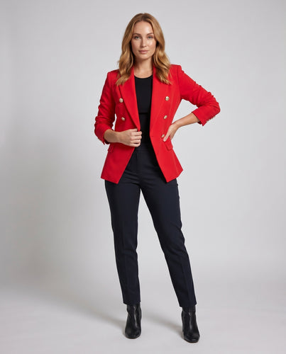 Damen Eleganter Double-Breasted Blazer mit goldenen Knöpfen EB