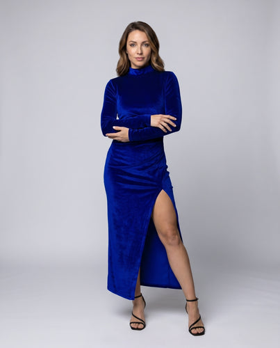 Damen Elegantes und figurbetontes Abendkleid mit hohem Schlitz EB