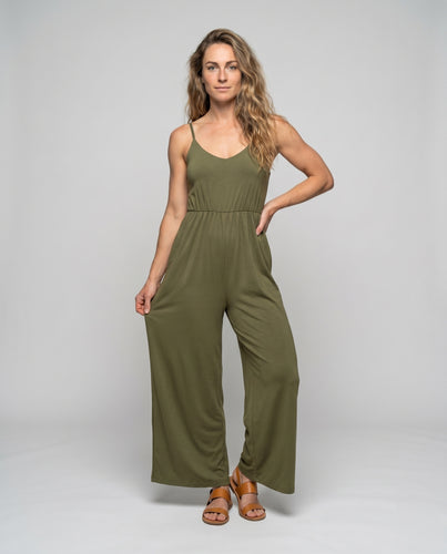 Damen Lässiger Jumpsuit mit Trägern und praktischen Taschen EB