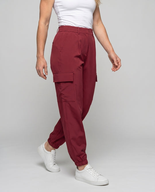 Damen Cargo-Hose mit elastischem Bund und praktischen Seitentaschen