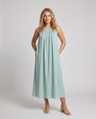 Damen Fließendes Maxikleid mit zartem Spaghettiträger-Design