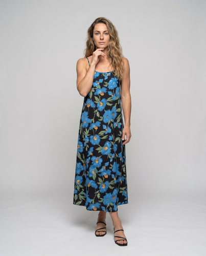 Damen Luftiges Maxi-Kleid mit floralen Mustern und verstellbaren Spagettiträgern