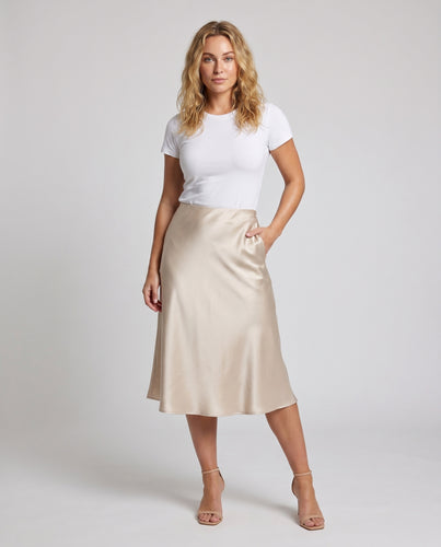 Damen Satin Rock mit elegantem schwingenden Design
