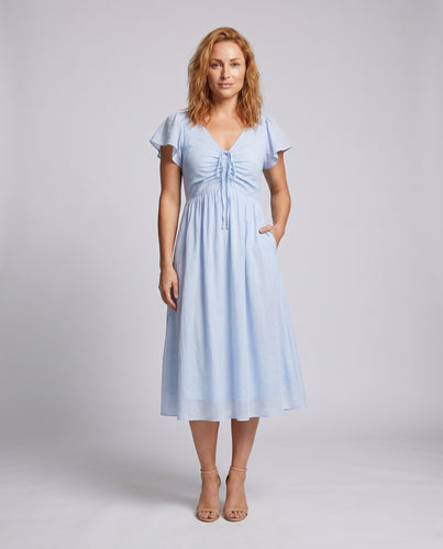 Damen Sommerliches Kleid mit Rüschendetails und eleganter Schnürung