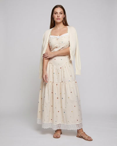 Damen verspieltes Sommerkleid mit zarten Trägern und Rüschendetails