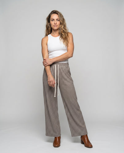 Damen Weite Strickhose mit elegantem Zickzack-Muster