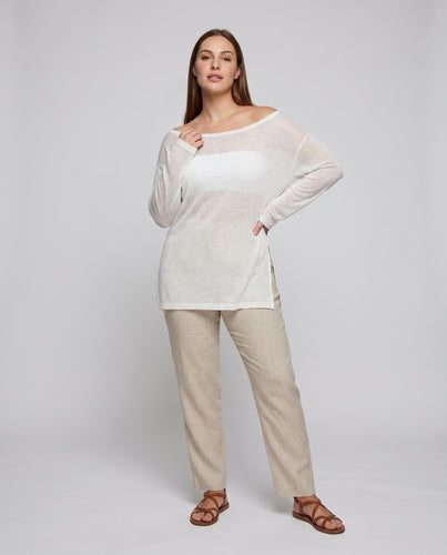 Damen asymmetrisches Longsleeve-Shirt mit weitem Schnitt EB