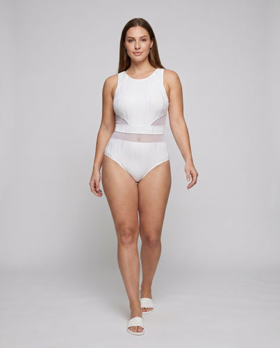 Damen Einteiliger Badeanzug mit raffiniertem Binde-Detail EB