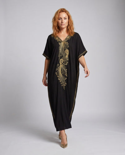 Damen elegante Kaftan mit aufwendiger Stickerei EB