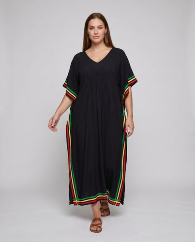 Damen elegante Maxirobe mit farbigen Akzenten EB