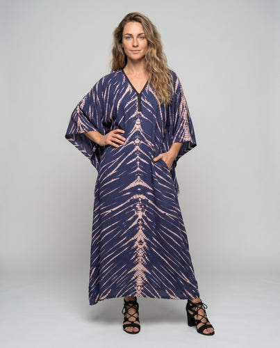 Damen Eleganter Kaftan mit asymmetrischem Saum und raffinierten Ärmelweiten EB