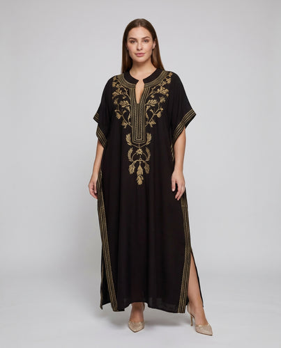 Damen eleganter Kaftan mit künstlerischer Stickerei EB