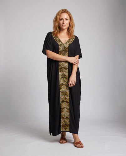 Damen Eleganter Kaftan mit kunstvollem Muster EB