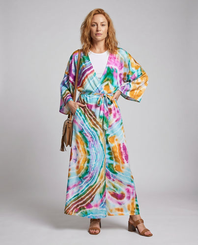 Damen eleganter Kaftan mit kunstvollem Muster und weitem Schnitt EB
