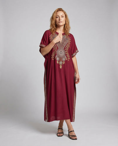 Damen eleganter Kaftan mit kunstvollen Verzierungen EB