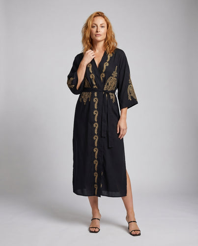 Damen eleganter Kaftan mit kunstvoller Bestickung EB