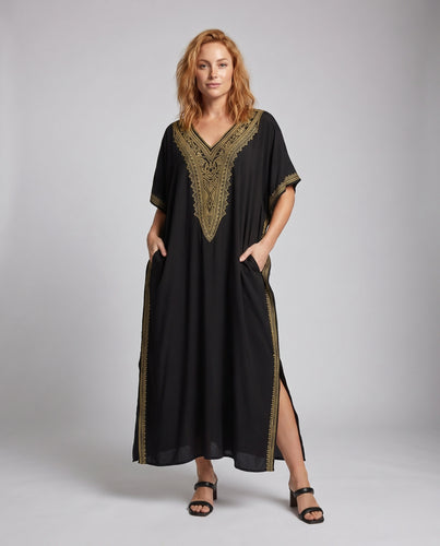 Damen Eleganter Kaftan mit kunstvoller Stickerei EB