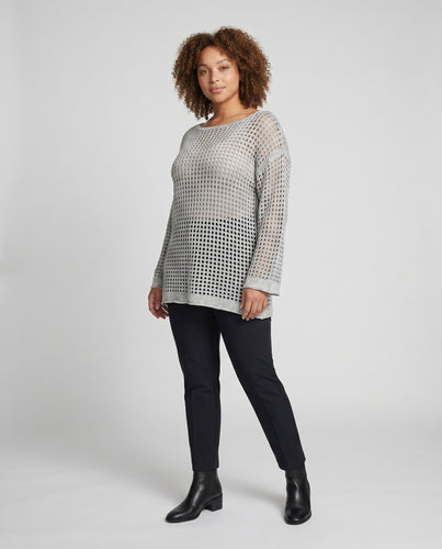 Damen Häkel-Strandpullover mit weiten Ärmeln EB