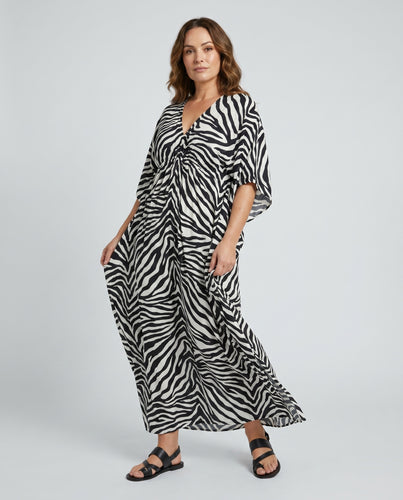 Damen Kaftan mit einzigartigem Zebramuster und lockerer Passform EB