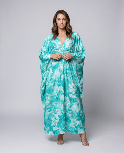 Damen Kaftan mit elegantem Marmordesign und weiten Ärmeln EB