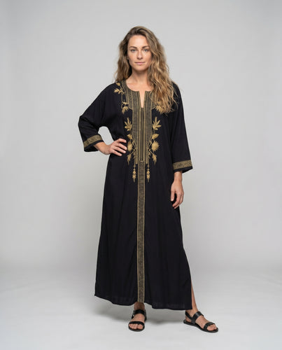 Damen Kaftan mit exquisiten, handgefertigten Stickereien und elegantem Schnitt EB