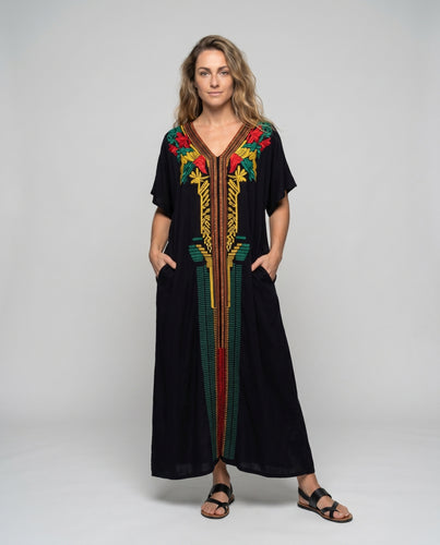 Damen Kaftan mit exquisiter, handgefertigter Stickerei EB