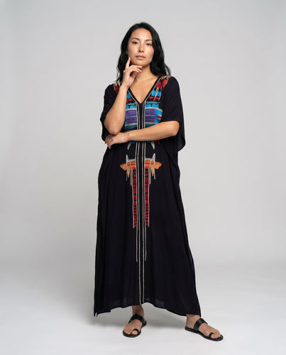 Damen Kaftan mit kunstvoller handbestickter Verzierung EB