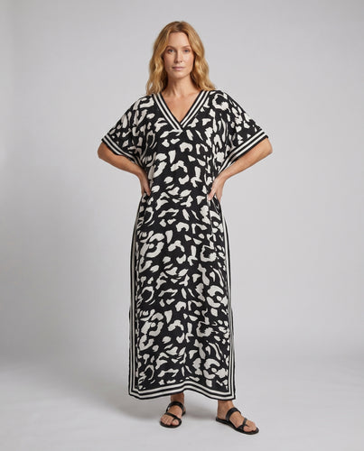 Damen Kaftan mit tiefem V-Ausschnitt und asymmetrischem Saum EB