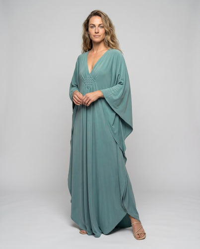 Damen Kaftanrobe mit elegantem V-Ausschnitt und lässigem Schnitt EB