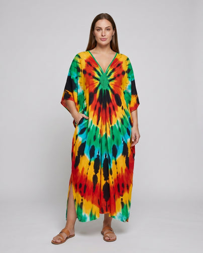 Damen luftiger Kaftan mit aufregendem Wellenmuster EB