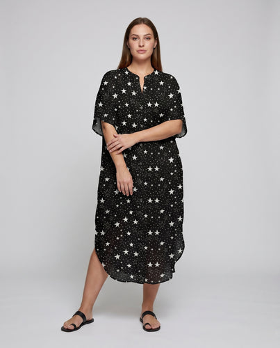 Damen luftiger Kaftan mit exotischem Tierdesign EB