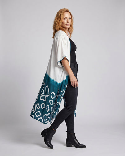 Damen luftiger Strandkimono mit modernem Design und elegantem Schnitt EB