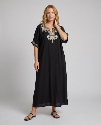 Damen Maxi-Kaftan mit edler Stickerei EB
